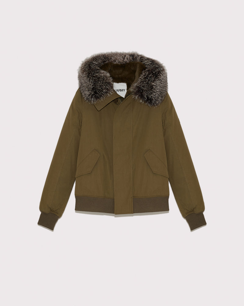Black Friday 2025- Classic jacket in cotton, fox and rabbit - khaki -Yves Salomon