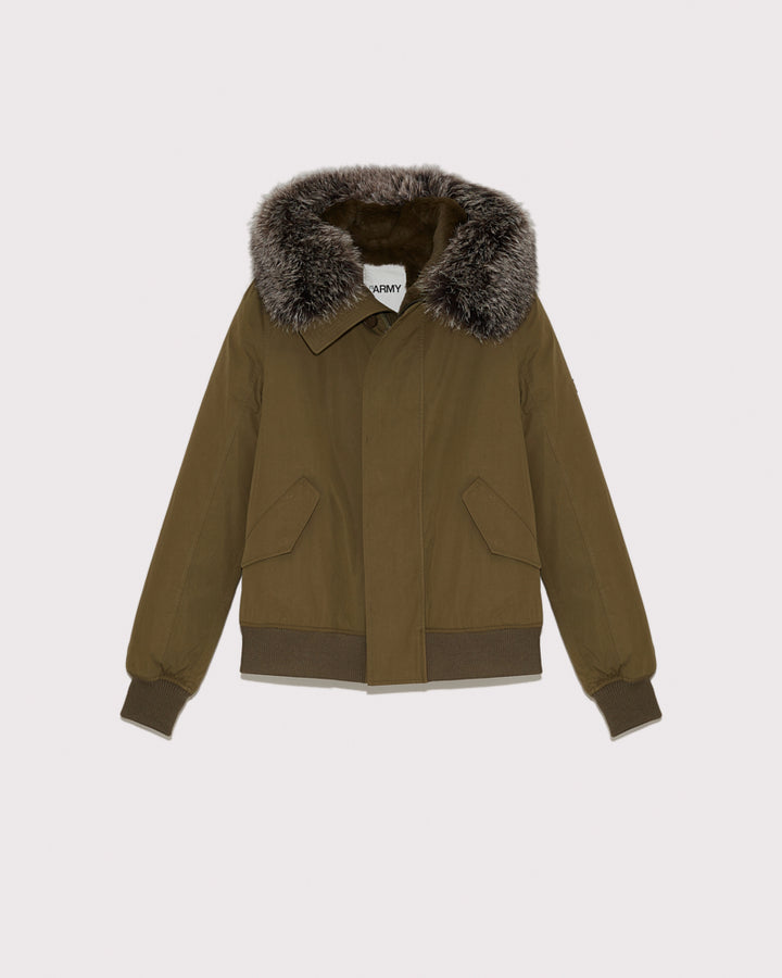 Black Friday 2025- Classic jacket in cotton, fox and rabbit - khaki -Yves Salomon