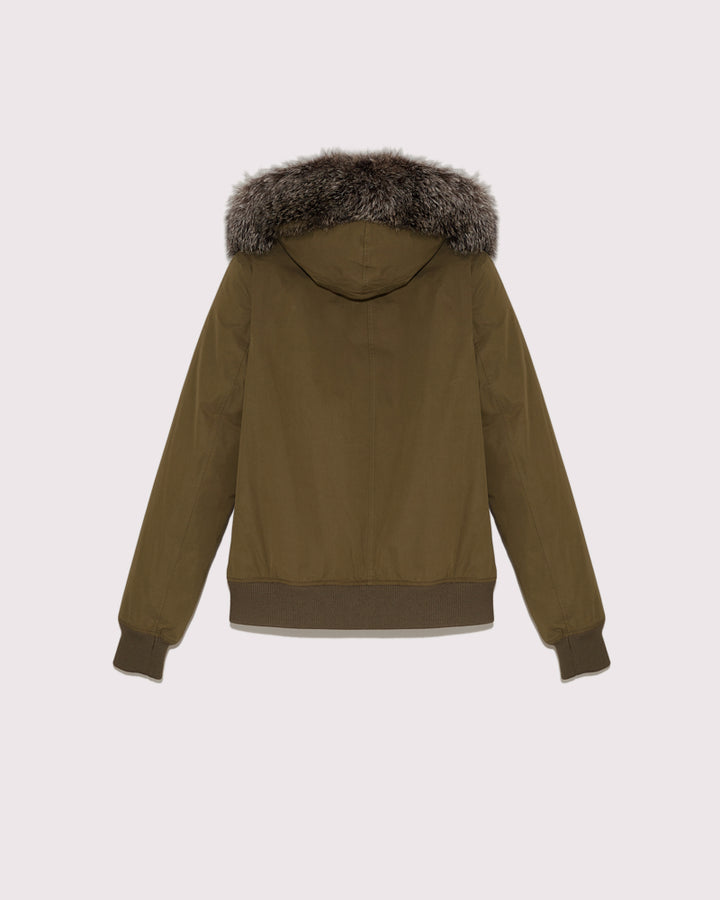Black Friday 2025- Classic jacket in cotton, fox and rabbit - khaki -Yves Salomon