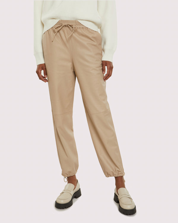 Lamb leather joggers