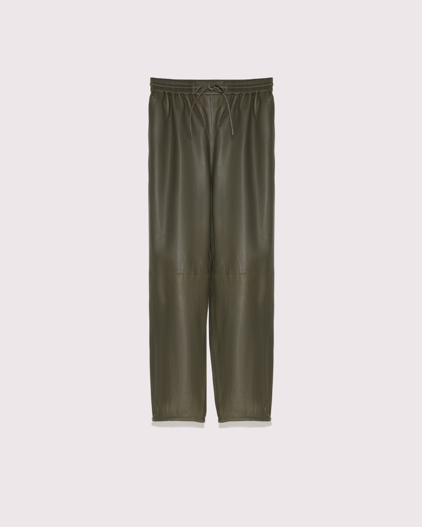 Black Friday 2025- Leather joggers - khaki -Yves Salomon