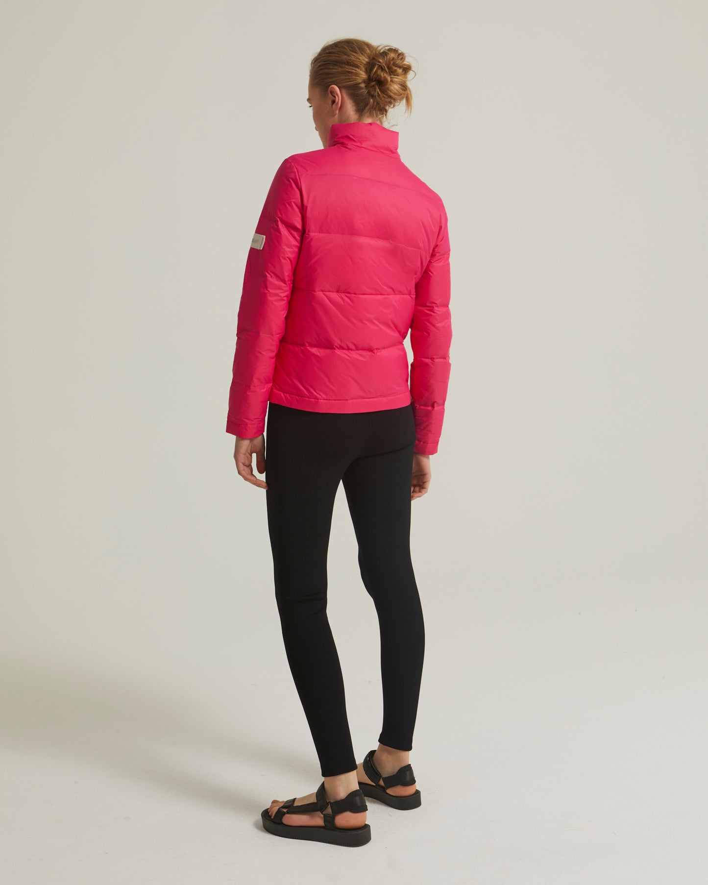 Black Friday 2025- Short and foldable light down jacket with integrated transport pocket - pink -Yves Salomon