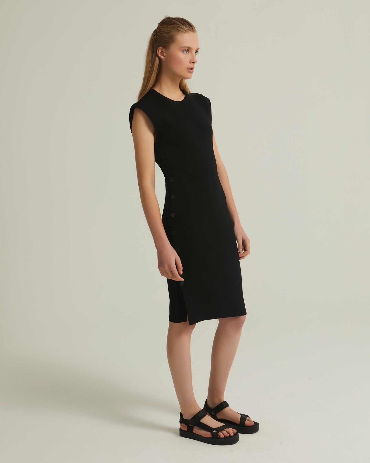 Stretch-knit midi dress