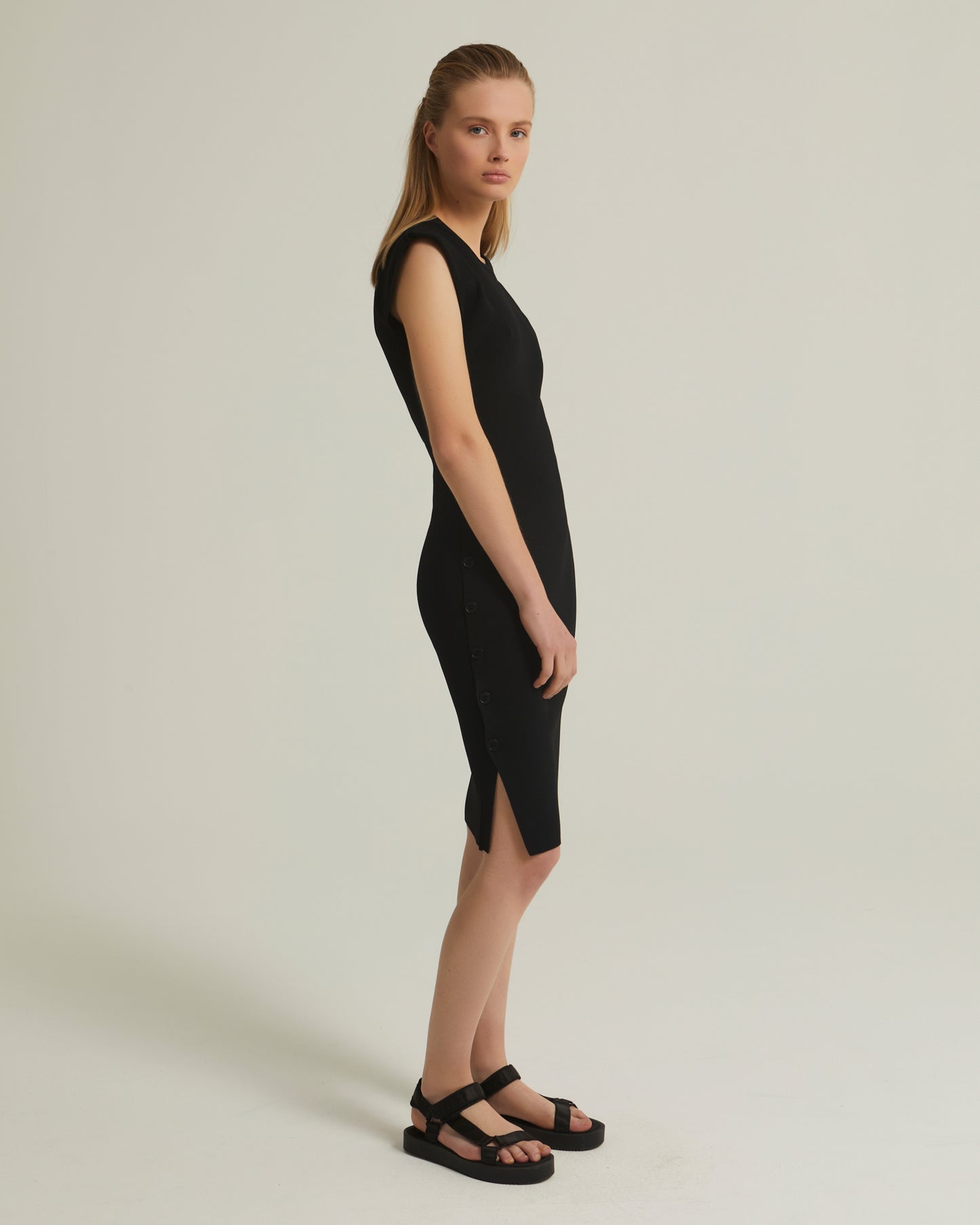 Stretch-knit midi dress