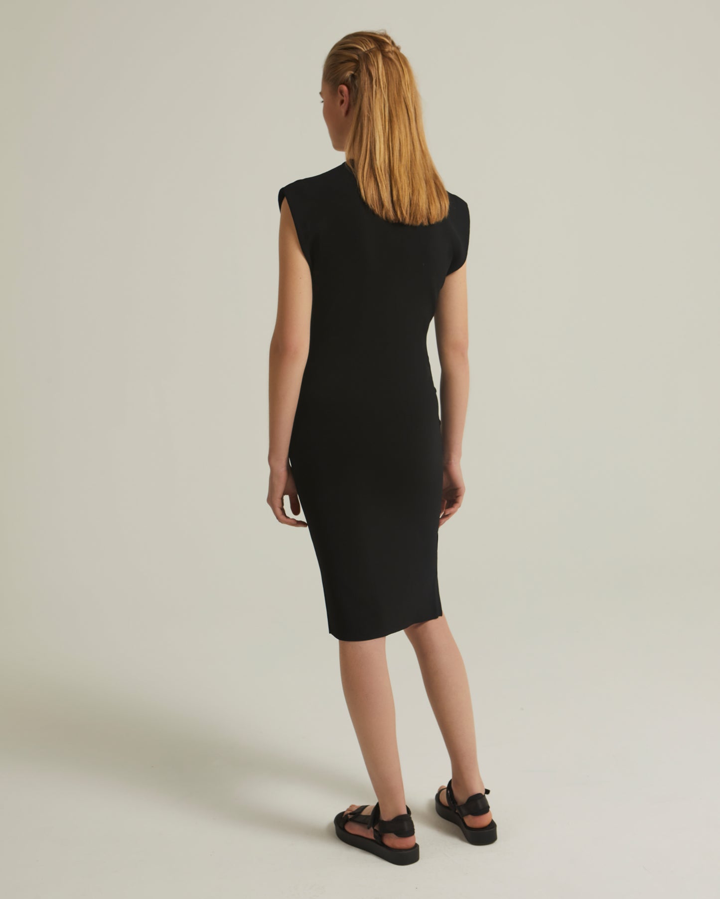 Stretch-knit midi dress