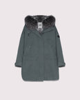 Hooded cotton parka with fox and rabbit fur