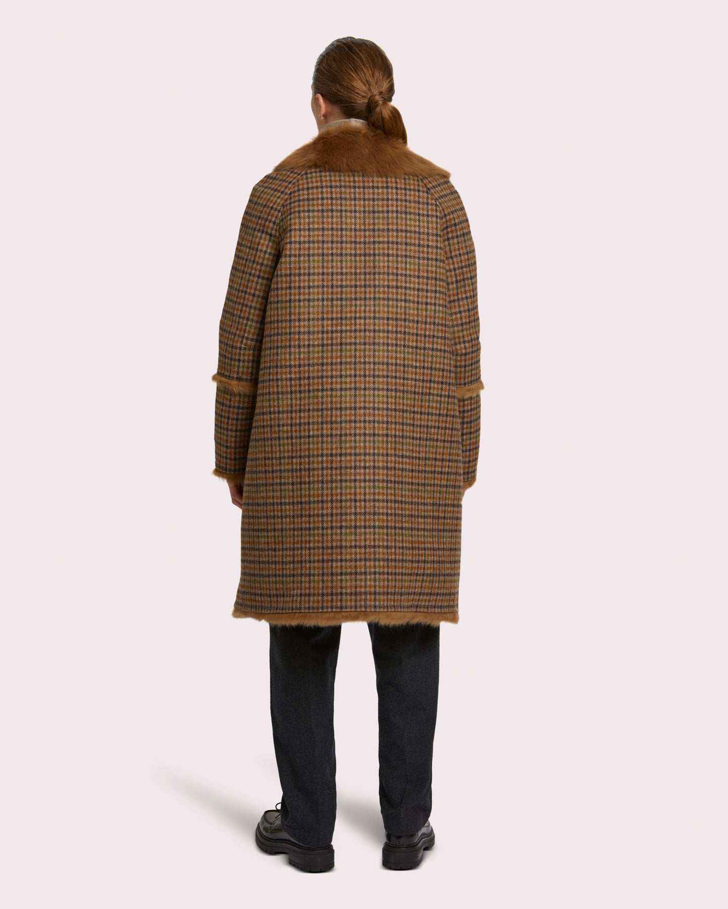 Black Friday 2025- Woollen fabric and shearling coat - brown -Yves Salomon