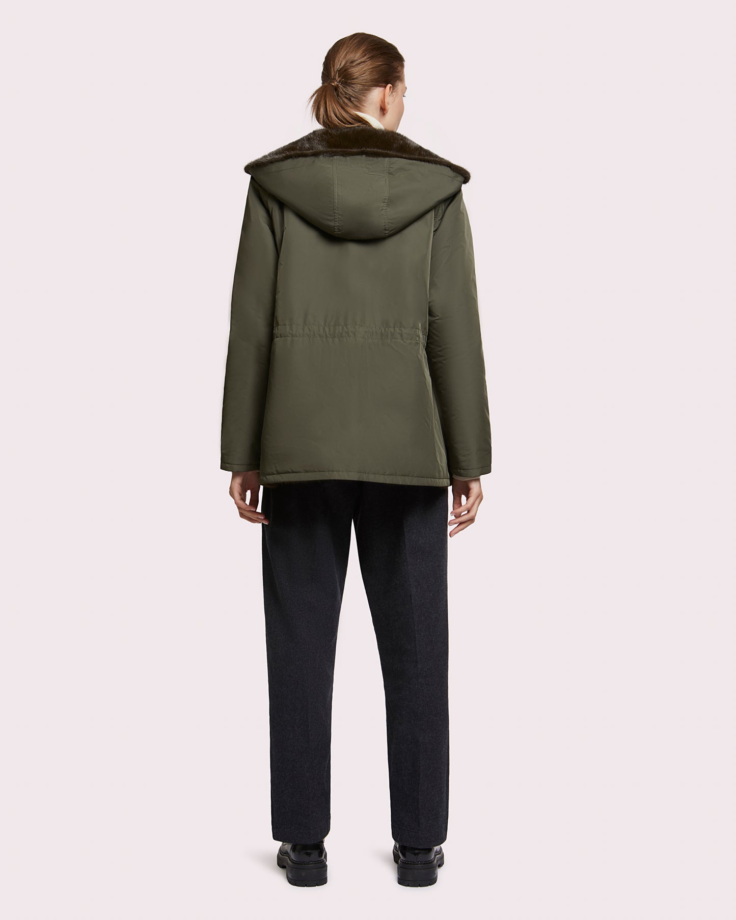 Hooded blouson in mink fur reversible technical fabric -Yves Salomon